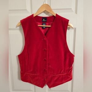 Liz Sport Red Velvet Vest Size 12 See Measurements